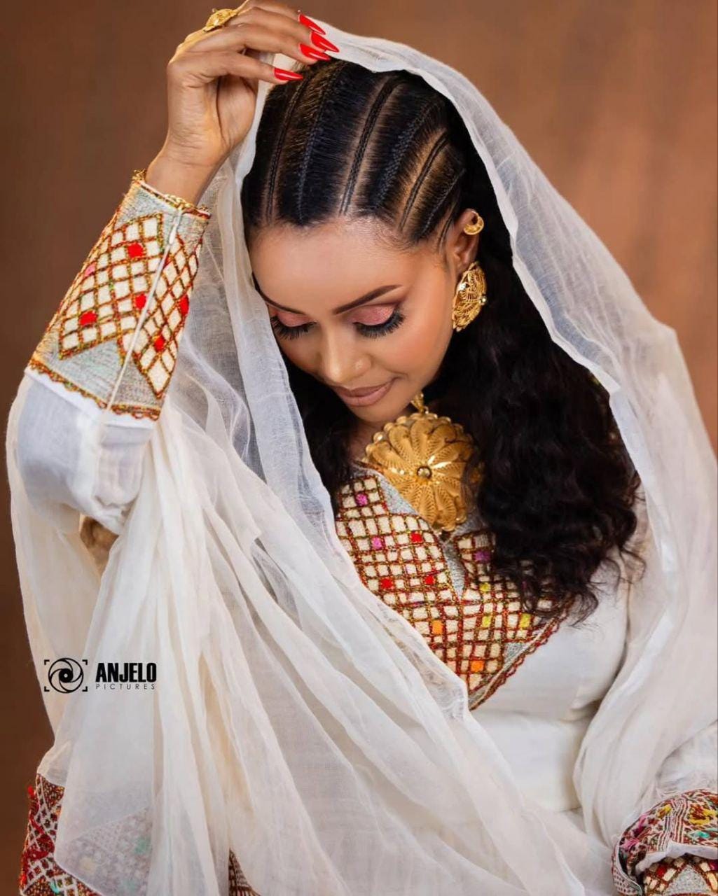Cultural Habesha Kemis for Women golden ,   Tilet Eritrean & Ethiopian Traditional Dress