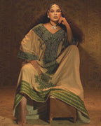 Habesha Kemis For Women, New Eritrean & Ethiopian Traditional Green Tilet Dress, Handwoven Cultural Gift
