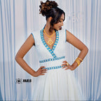 Cultural Habesha Kemis for Women, Hand Tailored Tilet, Eritrean & Ethiopian Dress, Handmade Traditional Fabric Fashion