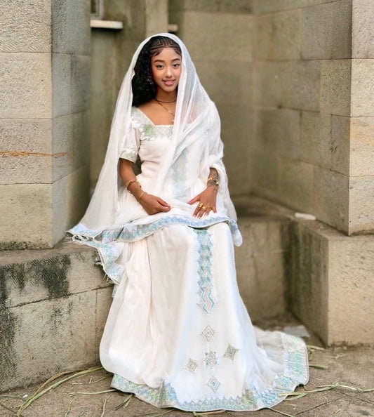 Cultural Habesha Kemis for Women, Eritrean & Ethiopian Traditional Dress, Church Wear