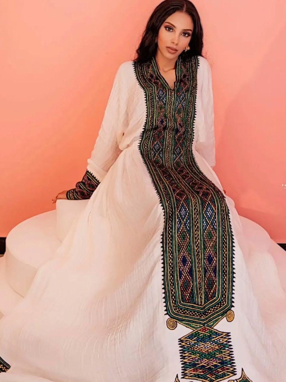Cultural Axum Habesha Fetil Kemis for Women, Tilet Eritrean & Ethiopian Traditional Dress, Cotton Fabric