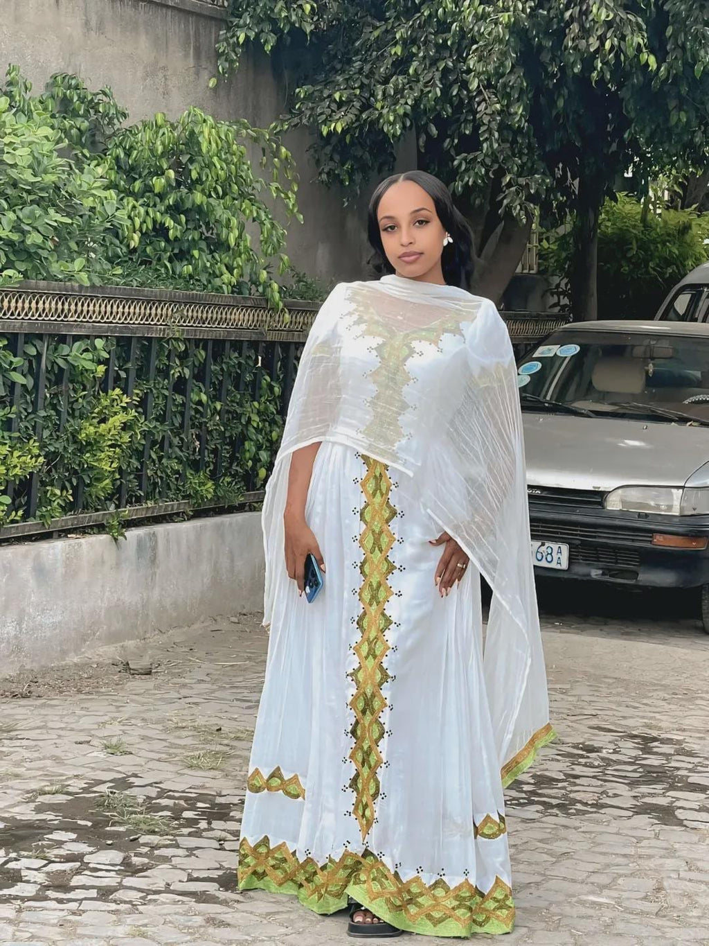 Cultural Habesha Kemis for Women yellow  Tilet Eritrean & Ethiopian Traditional Dress