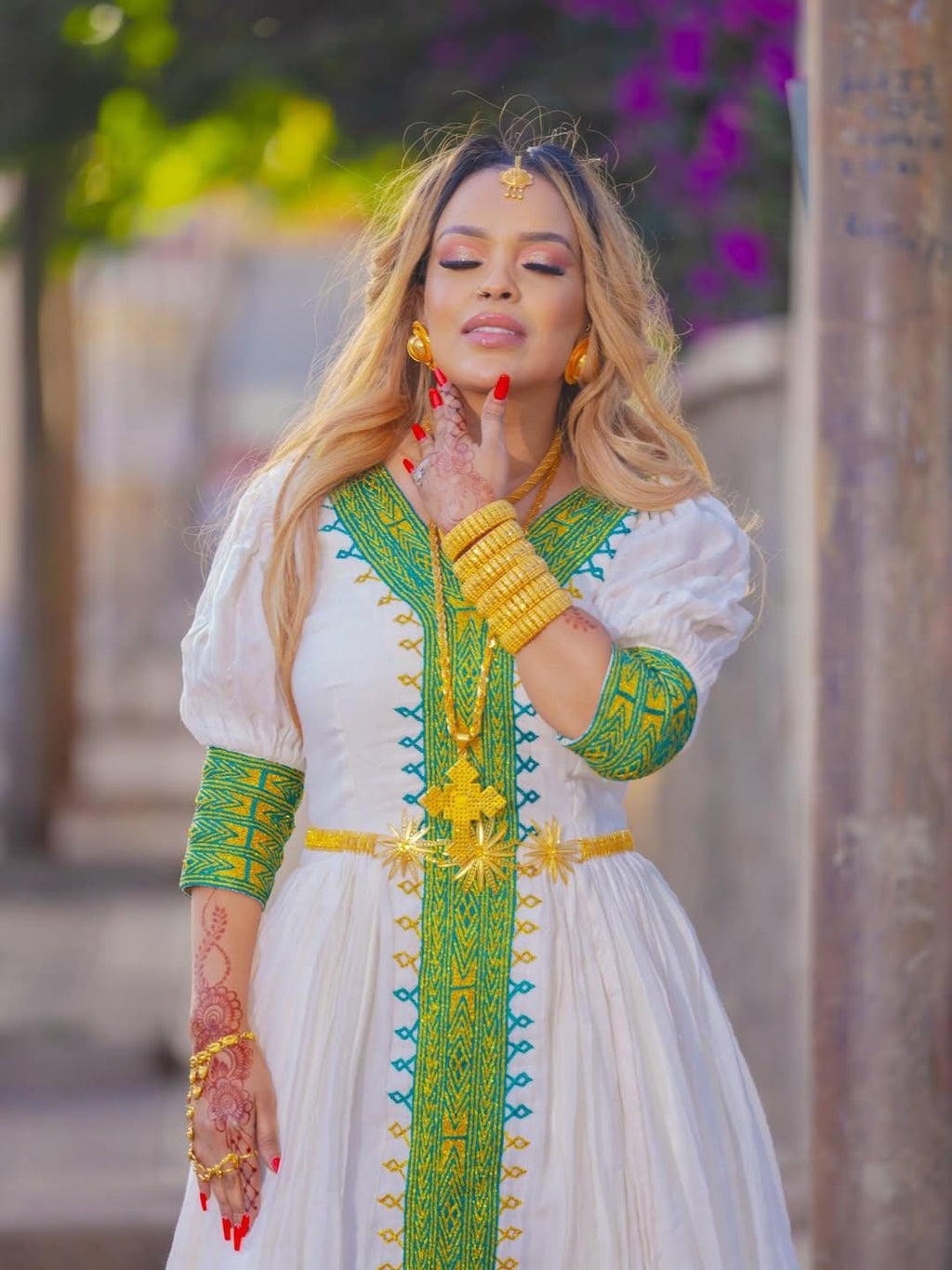 Cultural Habesha Fetil Kemis For Women, New light green Tilet Eritrean & Ethiopian Traditional Dress