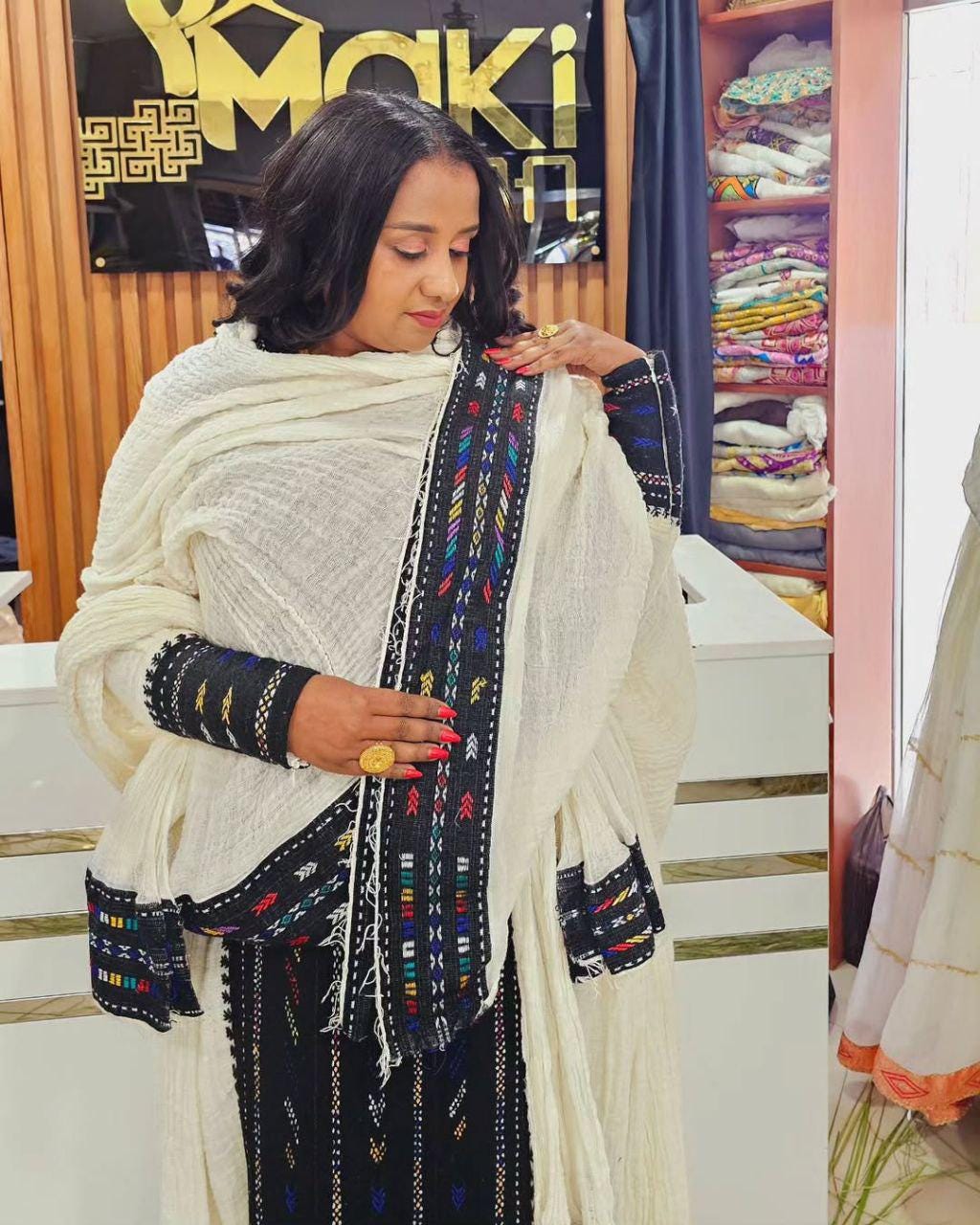 Cultural Habesha axum Fetil Kemis for Women,  Tilet Eritrean & Ethiopian Traditional Dress, Cotton Fabric Clothing