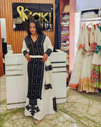 Cultural Habesha axum Fetil Kemis for Women,  Tilet Eritrean & Ethiopian Traditional Dress, Cotton Fabric Clothing