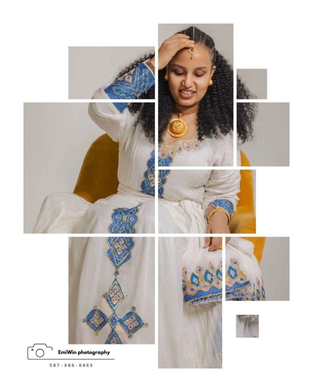 Habesha Kemis For Women, New Blue Tilet Eritrean & Ethiopian Traditional Dress, Handmade Cultural Wear