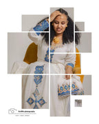 Habesha Kemis For Women, New Blue Tilet Eritrean & Ethiopian Traditional Dress, Handmade Cultural Wear
