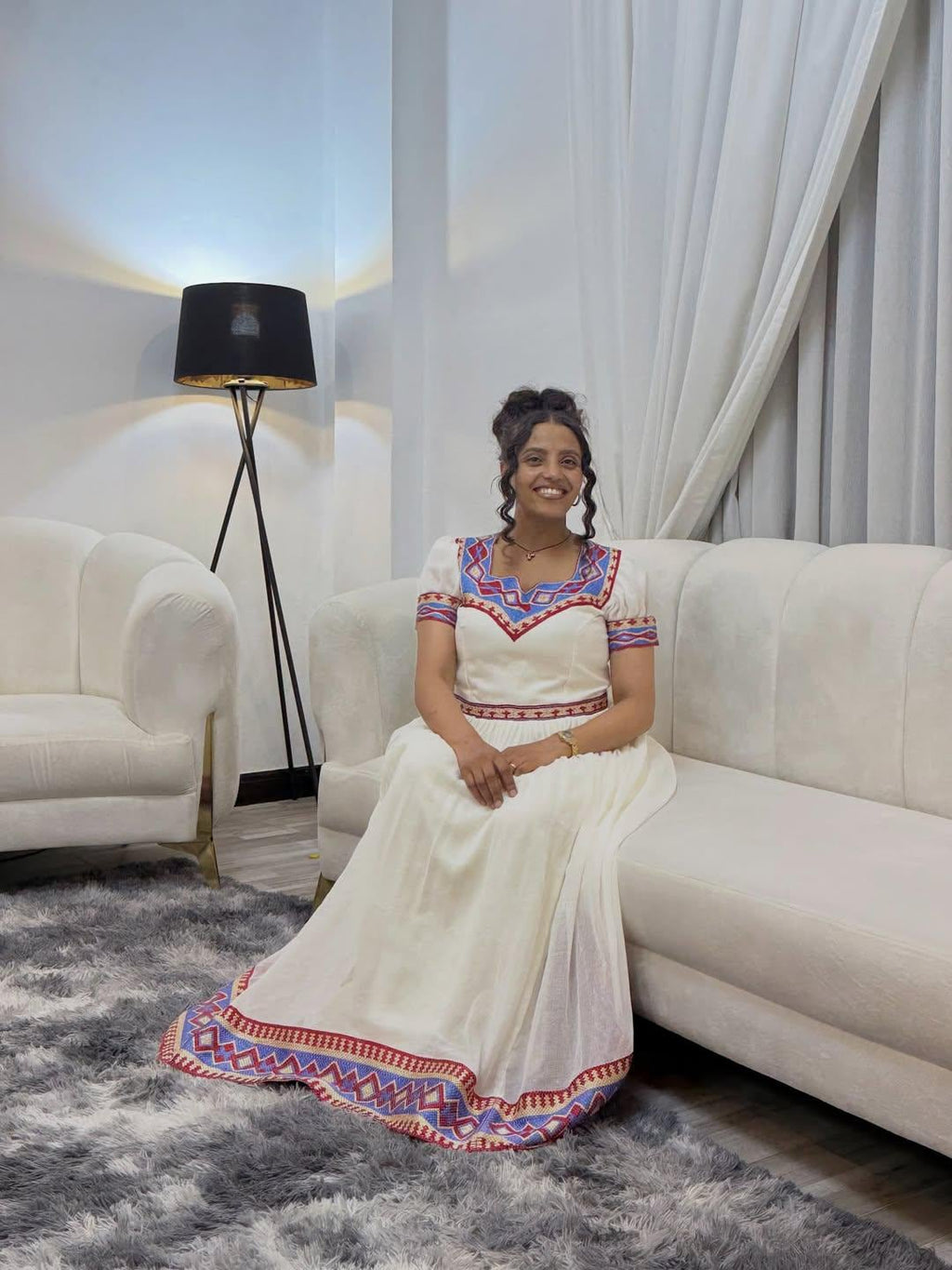 Cultural Habesha Kemis for Women purple ,   Tilet Eritrean & Ethiopian Traditional Dress