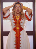 Cultural Habesha Kemis For Women, New Red Tilet Eritrean & Ethiopian Traditional Dress, Custom Made Wear