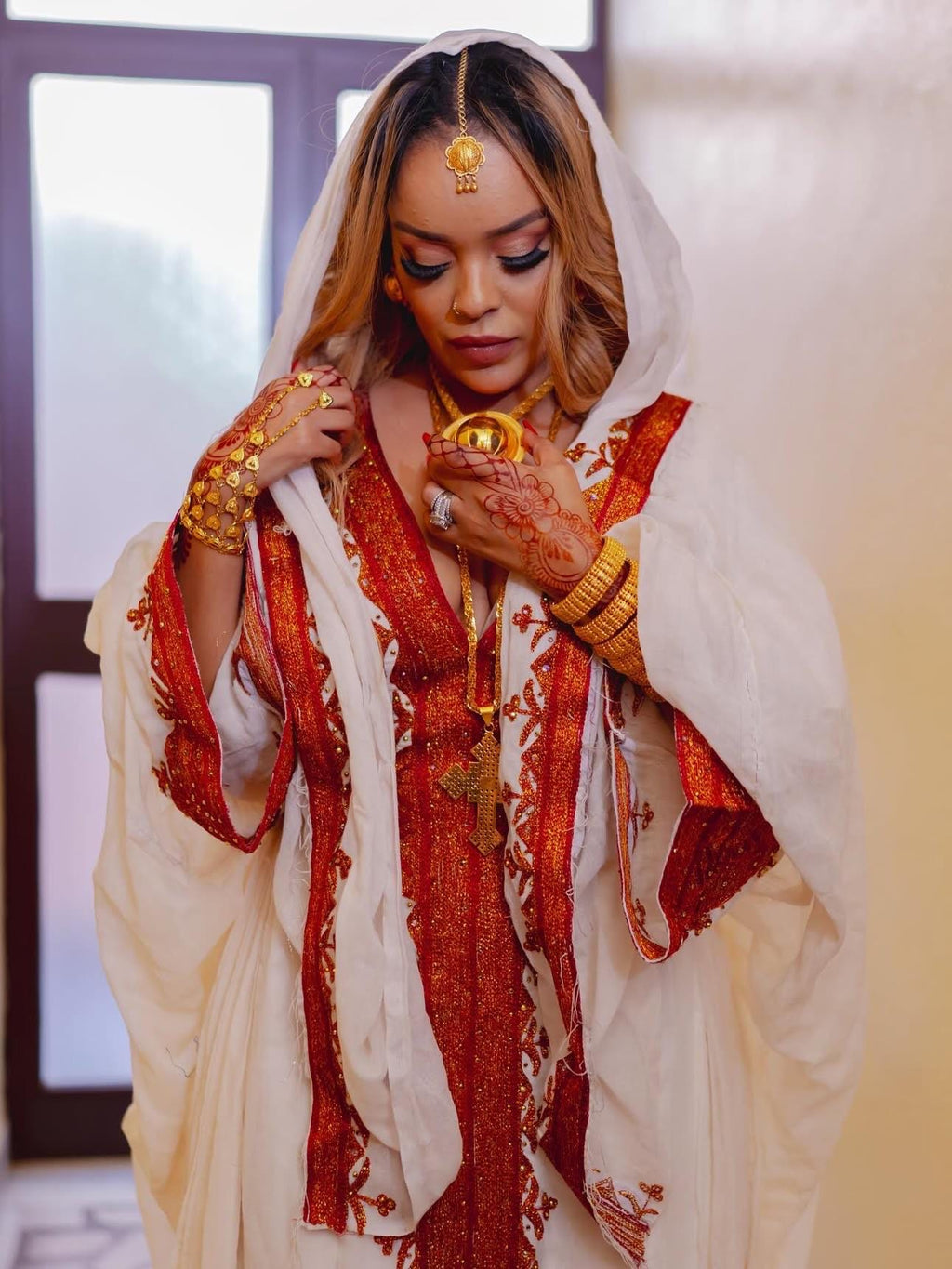 Cultural Habesha Kemis For Women, New Red Tilet Eritrean & Ethiopian Traditional Dress, Custom Made Wear