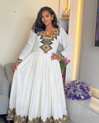 Cultural Habesha Kemis for Women, Gold and Black Tilet Eritrean & Ethiopian Traditional Dress, Custom Dress