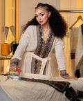 Cultural Habesha Axum fetil  Kemis For Women, New golden Tilet Eritrean & Ethiopian Traditional Dress