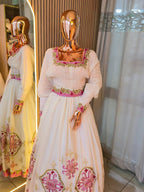 Cultural Habesha Kemis For Women, New pink  Tilet Eritrean & Ethiopian Traditional Dress