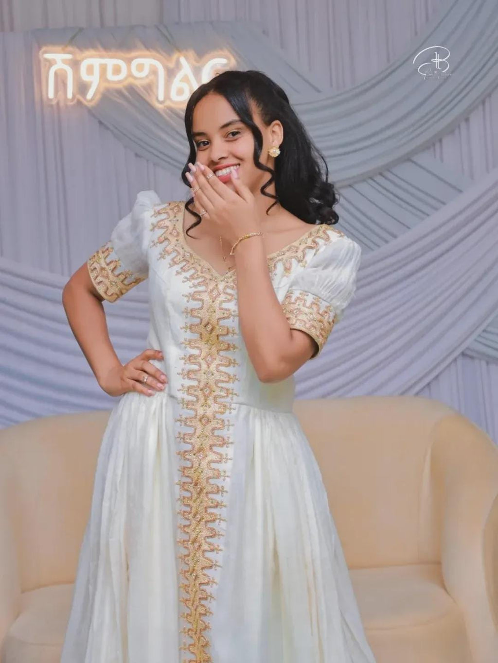Cultural Habesha  Kemis For Women, New golden Tilet Eritrean & Ethiopian Traditional Habesha dress