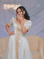 Cultural Habesha  Kemis For Women, New golden Tilet Eritrean & Ethiopian Traditional Habesha dress