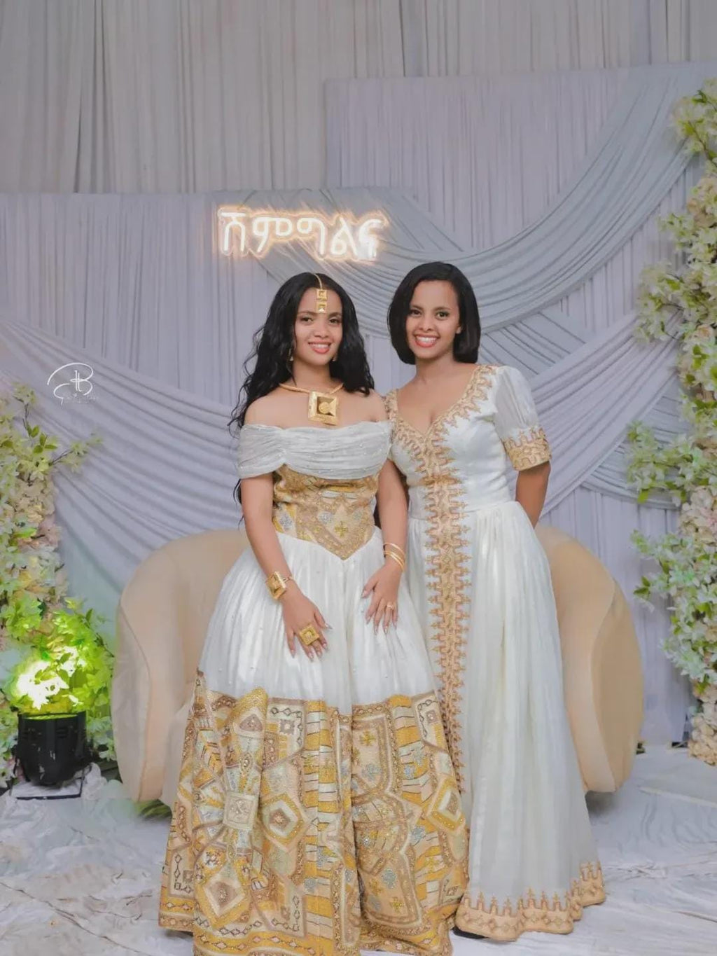 Cultural Habesha  Kemis For Women, New golden Tilet Eritrean & Ethiopian Traditional Habesha dress