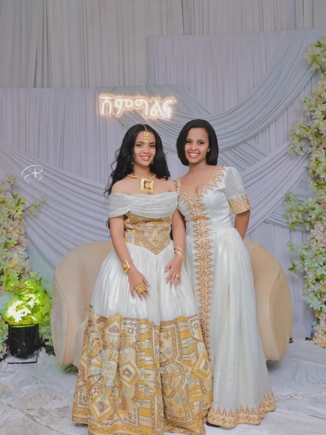 Cultural Habesha  Kemis For Women, New golden Tilet Eritrean & Ethiopian Traditional Habesha dress