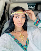 Cultural Habesha Kemis For Women, New light green Tilet Eritrean & Ethiopian Traditional Dress