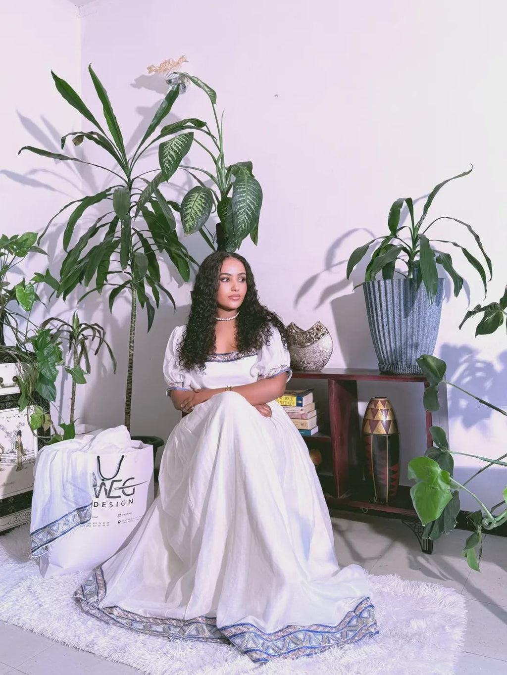 Cultural Habesha Fetil Kemis For Women, New blue  Tilet Eritrean & Ethiopian Traditional Dress