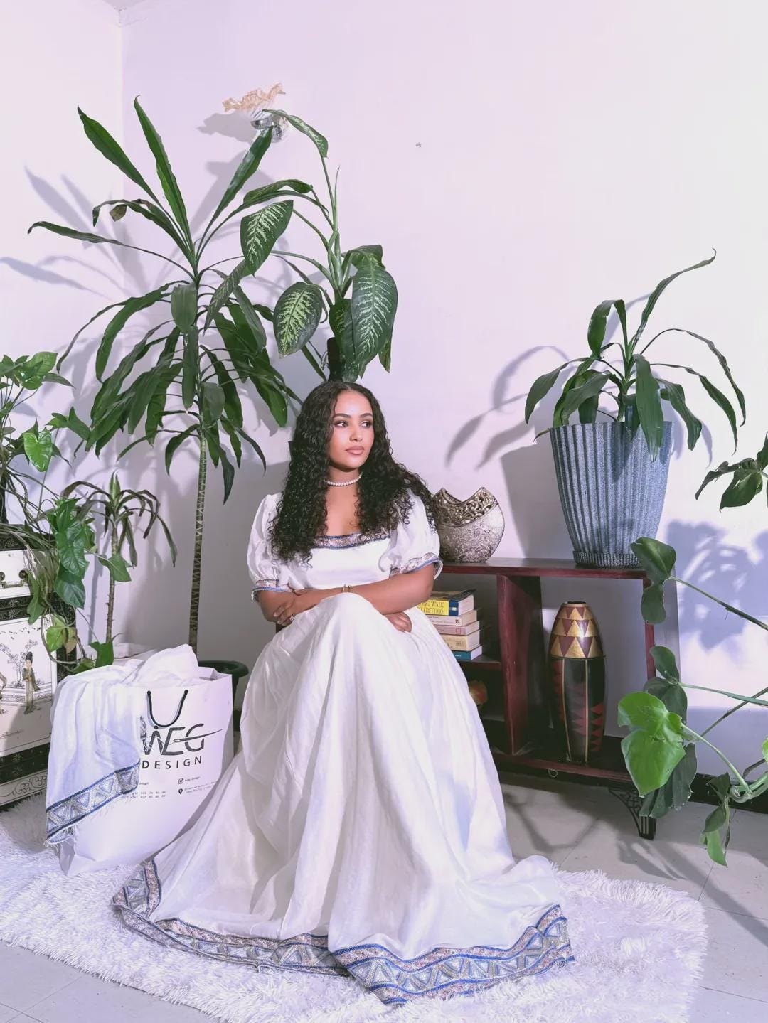 Cultural Habesha Fetil Kemis For Women, New blue  Tilet Eritrean & Ethiopian Traditional Dress