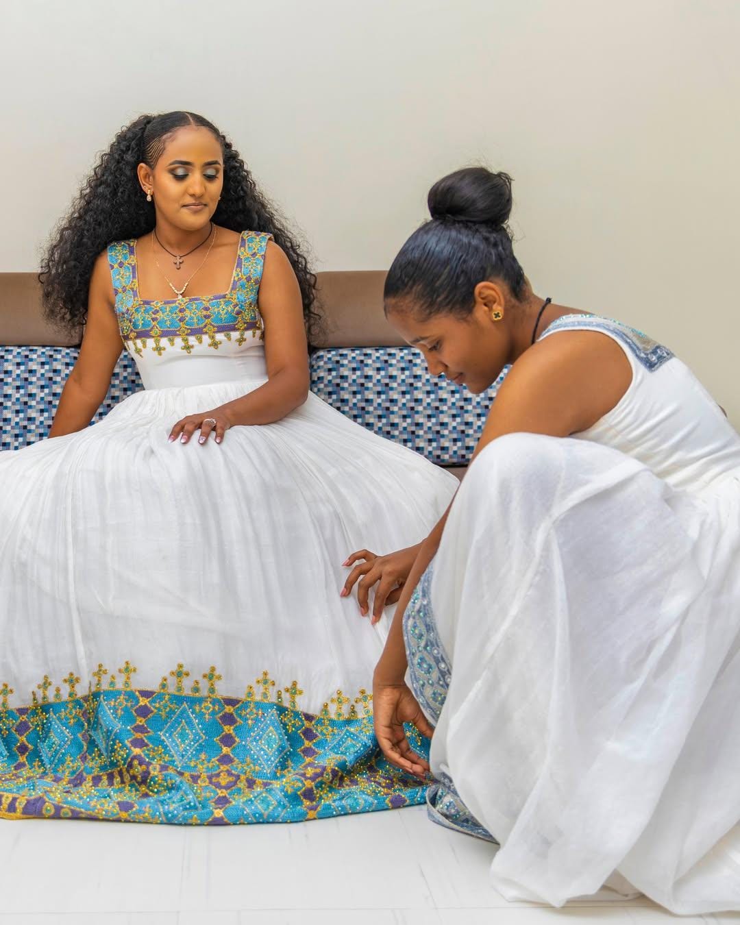 Cultural Habesha Fetil Kemis For Women, New purpel Tilet Eritrean & Ethiopian Traditional Dress