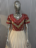 Cultural Habesha zuria  Kemis For Women, New golden and red tilf Tilet Eritrean & Ethiopian Traditional Dress