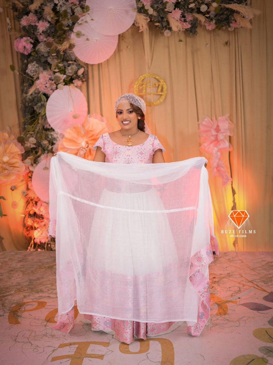 Cultural Habesha Fetil Kemis For Women, New pink Tilet Eritrean & Ethiopian Traditional Dress
