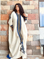 Cultural Habesha Fetil Kemis For Women, New Blue Tilf Embroidery Eritrean & Ethiopian Traditional Dress