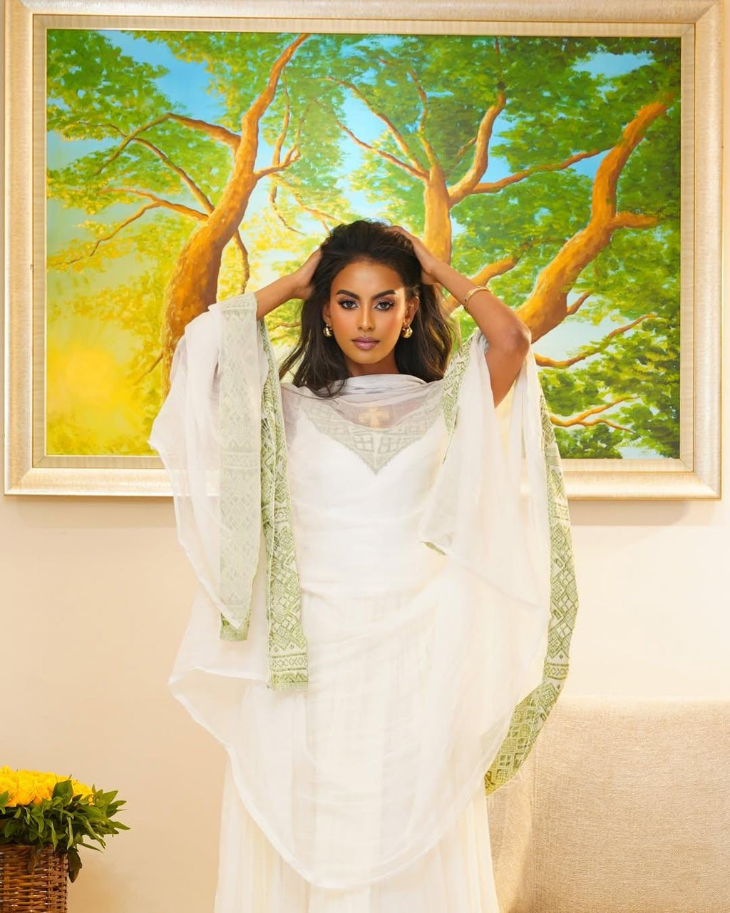 Cultural Habesha Kemis for Women lemon   Tilet Eritrean & Ethiopian Traditional Dress