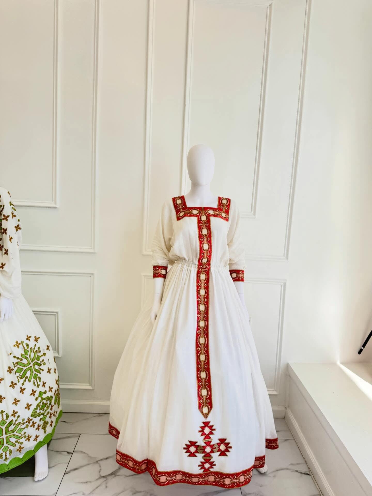 Couple Habesha clothing,New red Tilet Eritrean and Ethiopian Traditional Wedding Attire, Custom Made Habesha Fashion