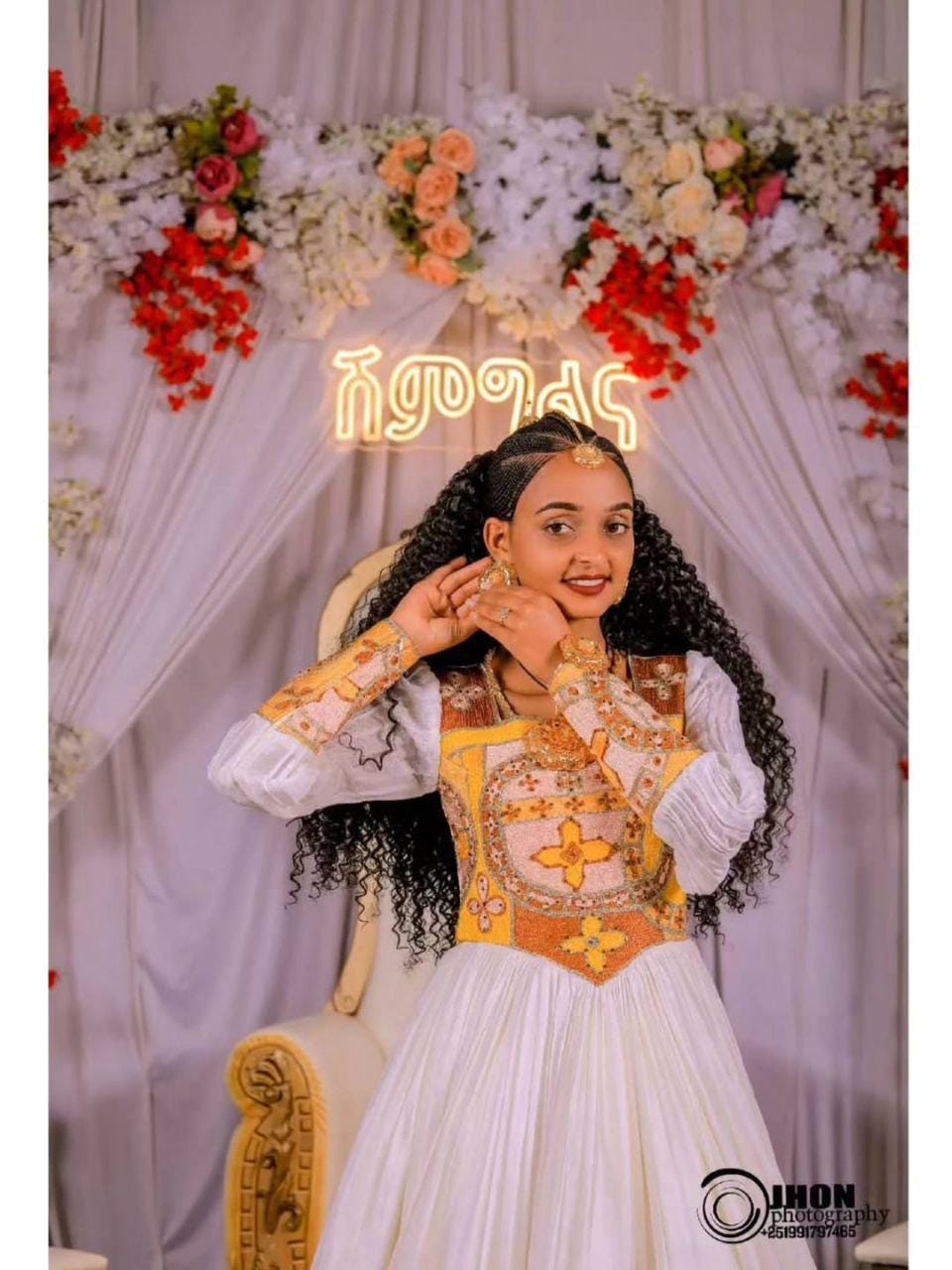 Couple Habesha clothing,New golden   Tilet Eritrean and Ethiopian Traditional Wedding Attire, Custom Made Habesha Fashion