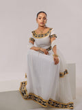 Cultural Habesha Kemis For Women, New Gold and Black Tilet Eritrean & Ethiopian Traditional Dress
