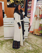 Cultural Habesha axum Fetil Kemis for Women,  Tilet Eritrean & Ethiopian Traditional Dress, Cotton Fabric Clothing
