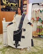 Cultural Habesha axum Fetil Kemis for Women,  Tilet Eritrean & Ethiopian Traditional Dress, Cotton Fabric Clothing
