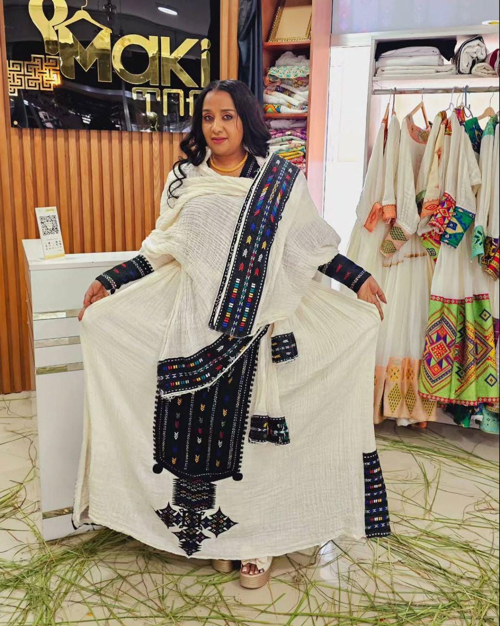 Cultural Habesha axum Fetil Kemis for Women,  Tilet Eritrean & Ethiopian Traditional Dress, Cotton Fabric Clothing