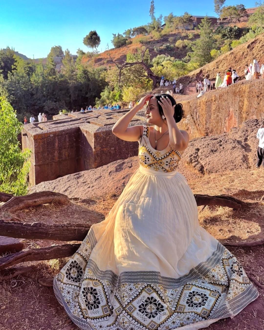 Cultural Habesha axun Fetil Kemis For Women, New golden Tilet  & Ethiopian Traditional Dress