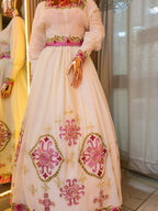 Cultural Habesha Kemis For Women, New pink  Tilet Eritrean & Ethiopian Traditional Dress