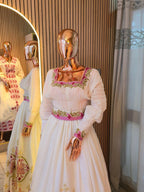Cultural Habesha Kemis For Women, New pink  Tilet Eritrean & Ethiopian Traditional Dress