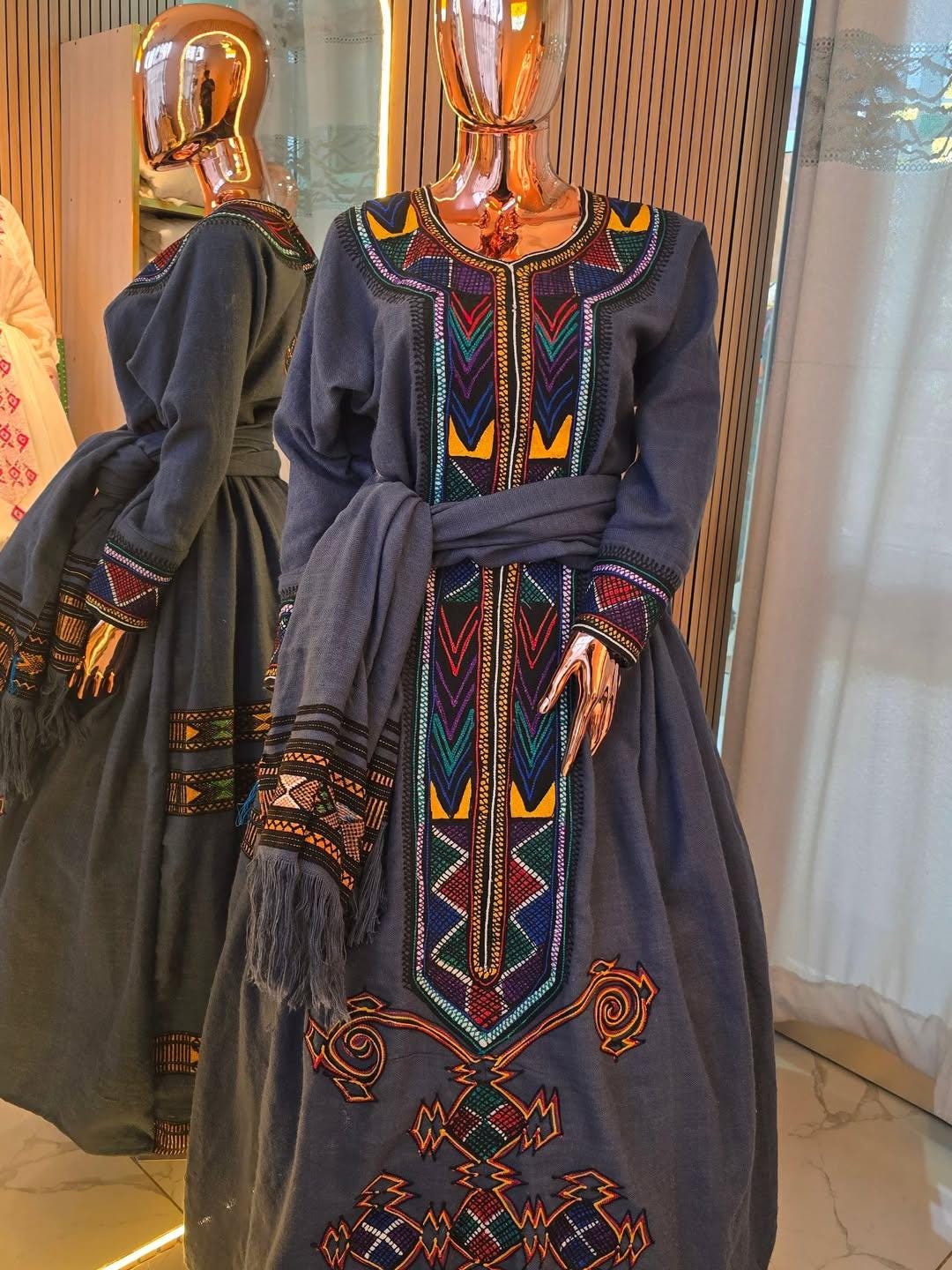 Cultural Habesha Raya  Kemis For Women, New Tilet Eritrean & Ethiopian Traditional Dress