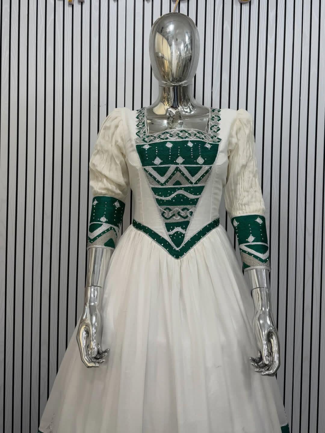 Couple Habesha clothing,New green   Tilet Eritrean and Ethiopian Traditional Wedding Attire, Custom Made Habesha Fashion