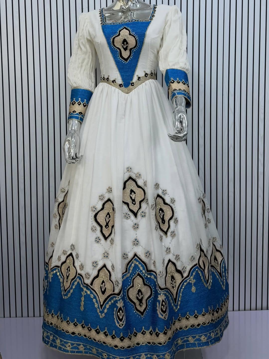 Couple Habesha clothing,New blue   Tilet Eritrean and Ethiopian Traditional Wedding Attire, Custom Made Habesha Fashion