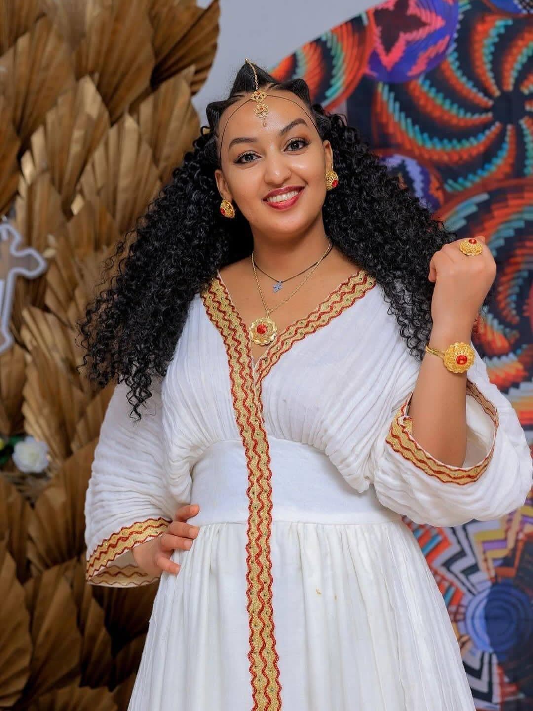 Couple Habesha clothing,New red and golden    Tilet Eritrean and Ethiopian Traditional Wedding Attire, Custom Made Habesha Fashion