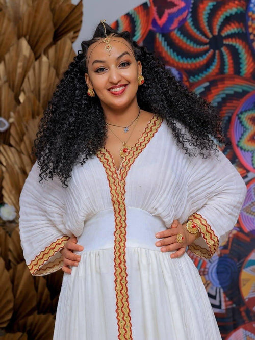 Couple Habesha clothing,New red and golden    Tilet Eritrean and Ethiopian Traditional Wedding Attire, Custom Made Habesha Fashion