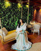 Cultural Habesha Kemis For Women, New light green Tilet Eritrean & Ethiopian Traditional Dress