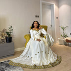 Cultural Habesha Fetil Kemis For Women, New dark green  Tilet Eritrean & Ethiopian Traditional Dress