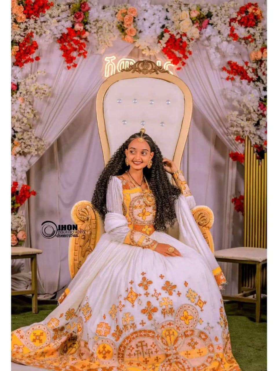 Couple Habesha clothing,New golden   Tilet Eritrean and Ethiopian Traditional Wedding Attire, Custom Made Habesha Fashion