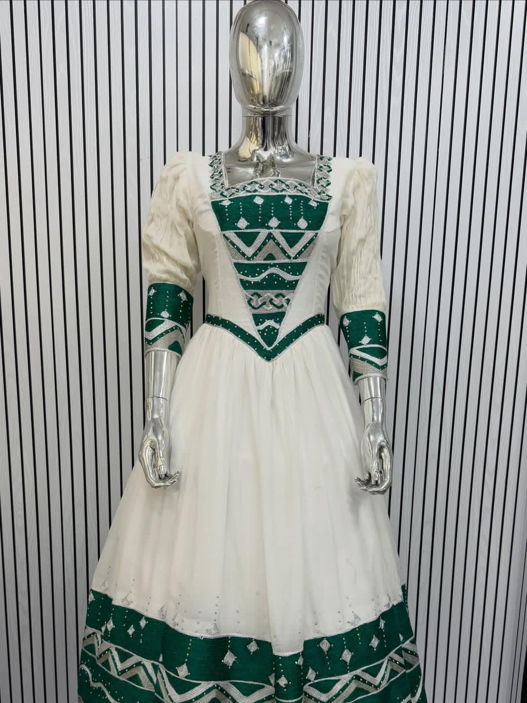 Couple Habesha clothing,New green   Tilet Eritrean and Ethiopian Traditional Wedding Attire, Custom Made Habesha Fashion