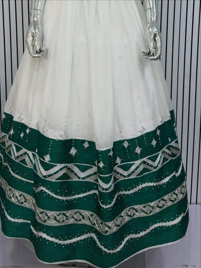 Couple Habesha clothing,New green   Tilet Eritrean and Ethiopian Traditional Wedding Attire, Custom Made Habesha Fashion