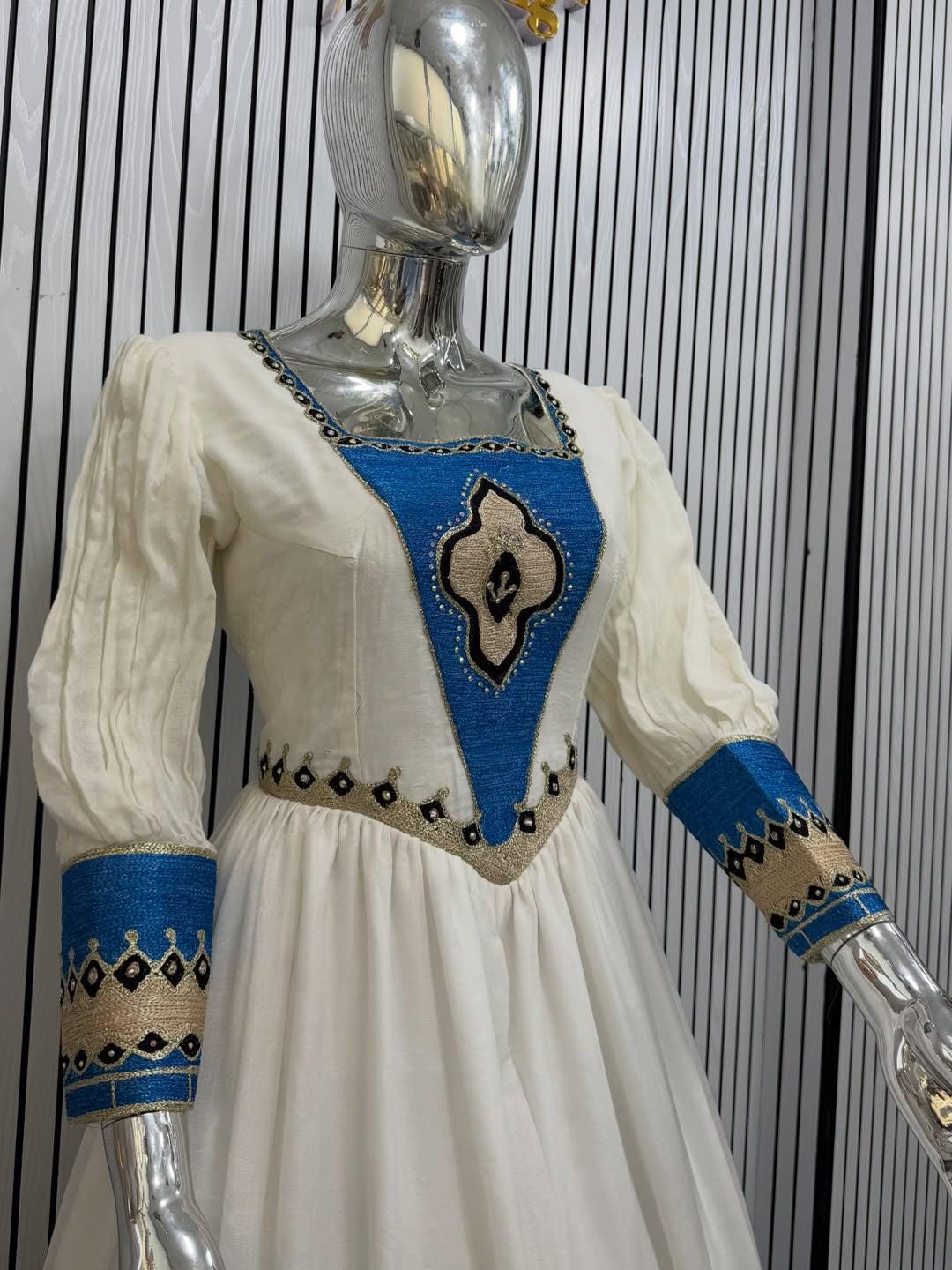 Couple Habesha clothing,New blue   Tilet Eritrean and Ethiopian Traditional Wedding Attire, Custom Made Habesha Fashion