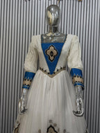 Couple Habesha clothing,New blue   Tilet Eritrean and Ethiopian Traditional Wedding Attire, Custom Made Habesha Fashion
